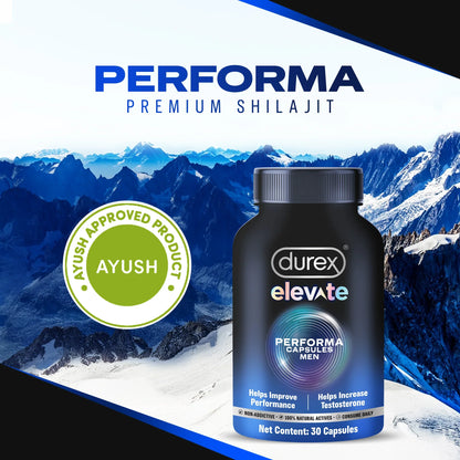 Durex Elevate Performa Shilajit for Men (Buy 1 Get 1 Free)