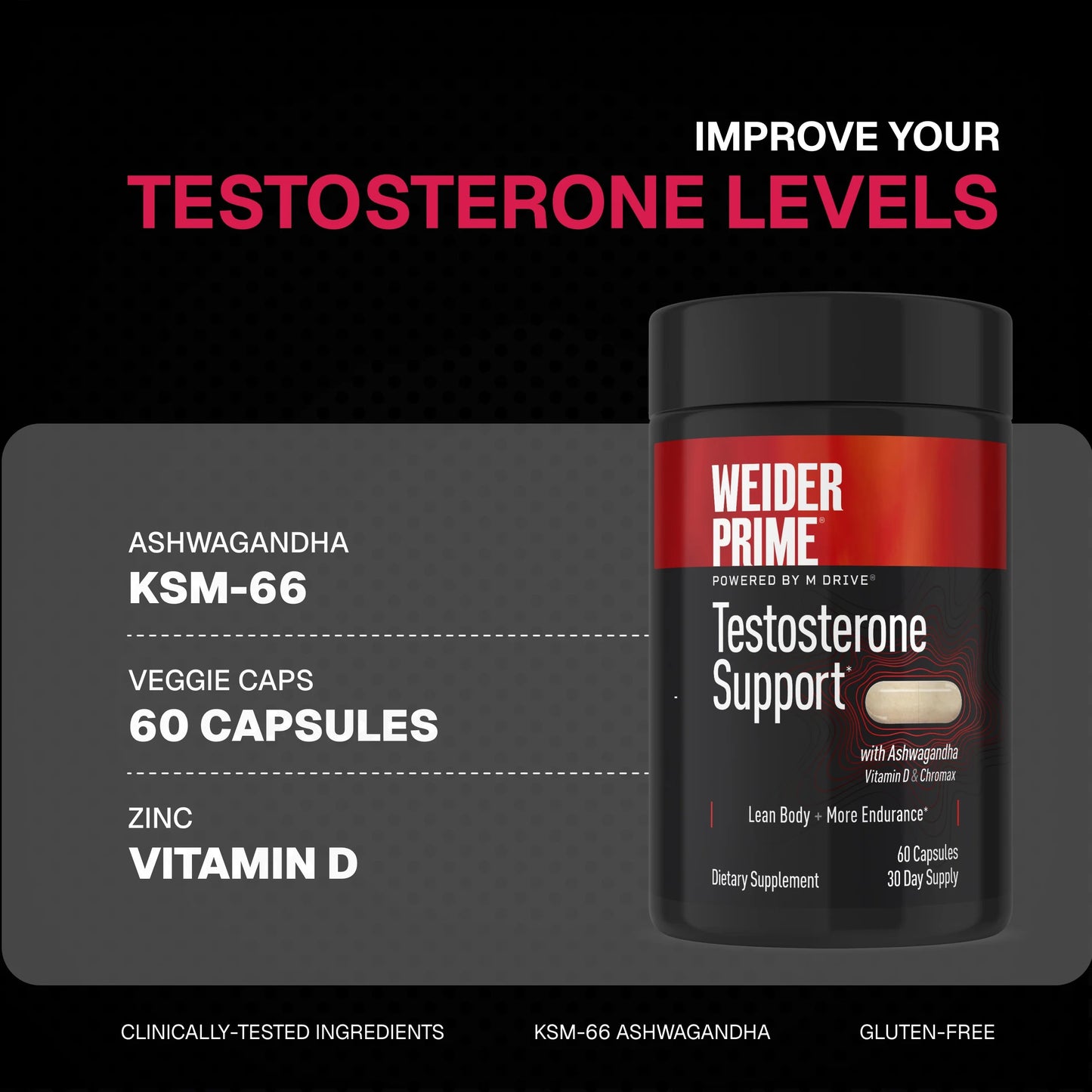 Weider Prime Testosterone Support - Men's Nutrition
